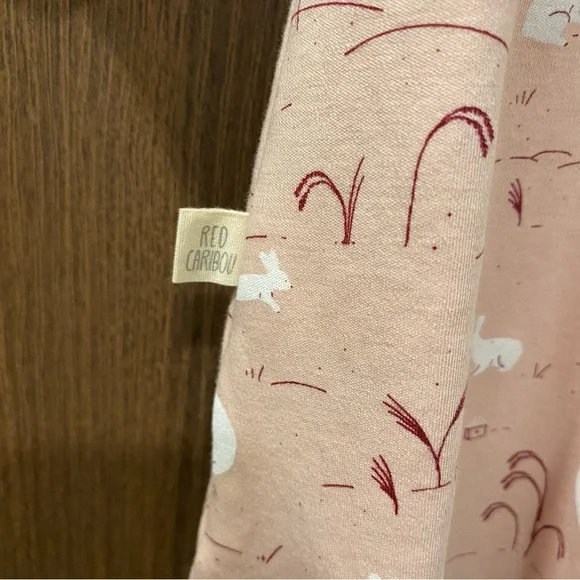 Red Caribou Girl’s ‘Moonlit Usagi(Hares)’ Peach Whip Dress Size 6/7 Years Easter - Picture 11 of 16